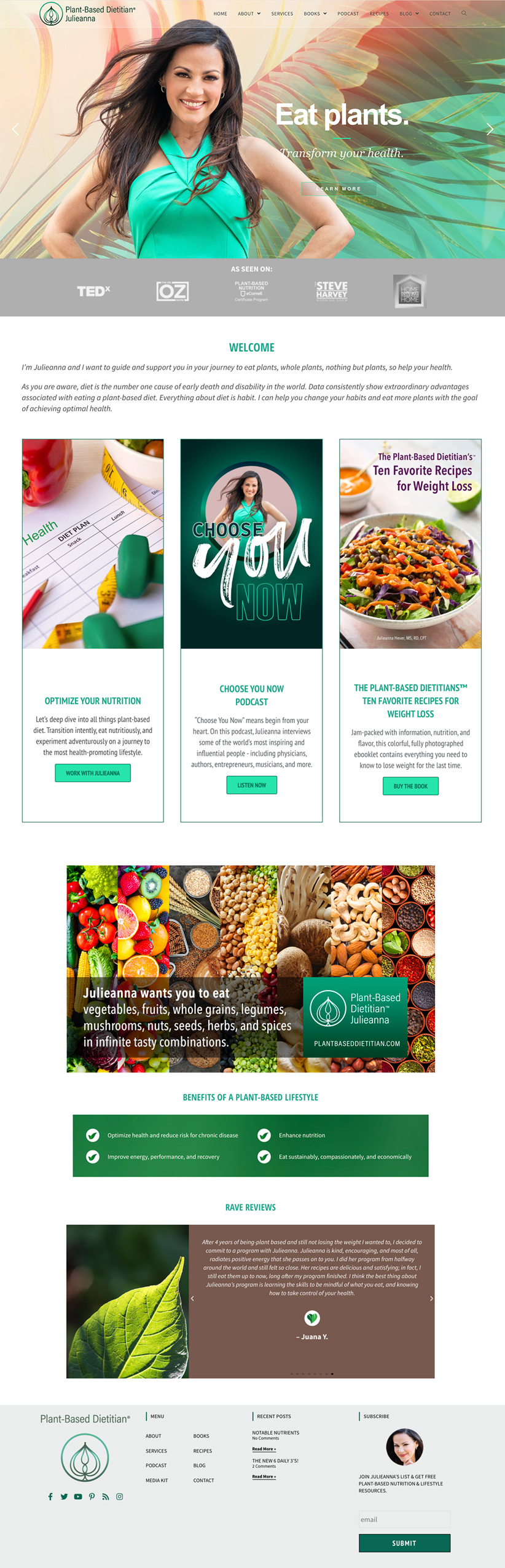 plant-based dietitian web design