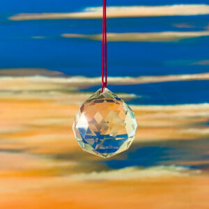 zenotica feng shui crystal ball hung on 9 inch red string